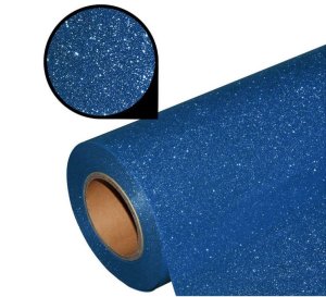 Flexfolie - PU - Plotterfolie mit Glitzereffekt 25 cm x 20 cm - blau