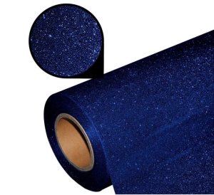 Flexfolie - PU - Plotterfolie mit Glitzereffekt 25 cm x 20 cm - marineblau