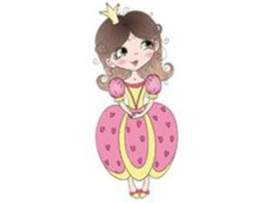 Transfer-Applikation zum Aufbügeln Little Princess - ca. 13,0 cm x 5,5 cm - Prinzessin mit Herzenkleid