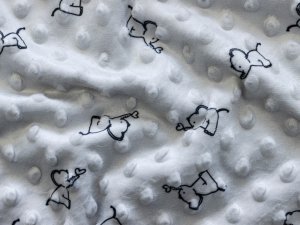 Wellnessfleece Minky mit Noppenprägung - kleine Elefanten - grau