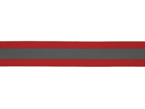 Ripsband reflektierend 25 mm - rot