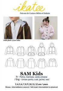 Französische Papier-Schnittmuster Ikatee - Mantel SAM Kids - Kinder