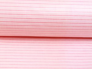 Beschichtete Webware Baumwolle extra Stark - Streifenmix - weiß/rosa