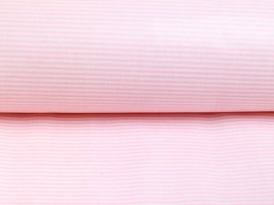 Beschichtete Webware Baumwolle extra Stark - Streifen - weiß/rosa