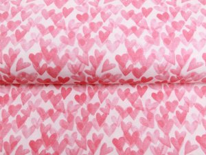 Jersey Sanetta - schraffierte Herzen - pastellrosa