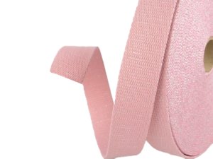 Gurtband mit Glitzerfäden 30 mm - uni rosa