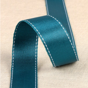 Gurtband 35 mm mit Ziernähten - uni petrol
