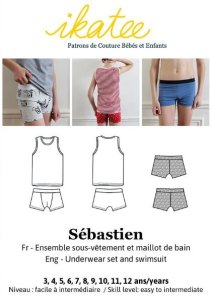Französische Papier-Schnittmuster Ikatee - Unterwäsche / Badehose SÉBASTIEN - Kinder