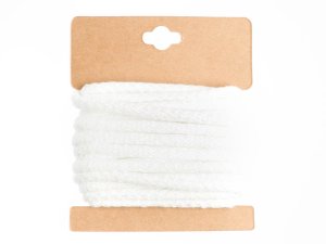 Baumwollkordel mit Glitzereffekt 5 mm - 5m Packung - weiß