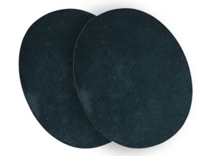 Velour Flicken oval zum Aufbügeln 14 cm x 11cm 2 Stück - uni moosgrün