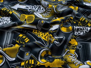 Leicht angerauter Sweat Swafing Montreal - Streetstyle - grau-gelb