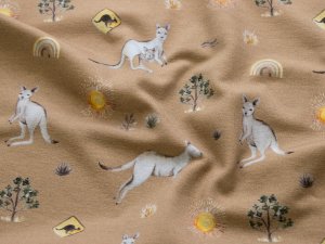 Jersey Swafing Australien by Christiane Zielinski - hüpfende Kängurus - camel