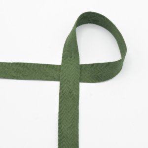 Twillband Baumwollköperband ca. 20 mm - uni olivgrün