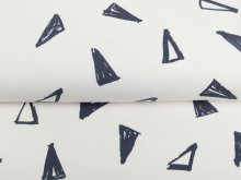Jersey Sanetta - gemalte Dreiecke - wollweiß