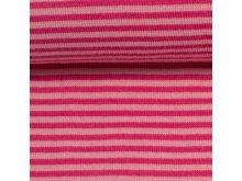 Feinstrickbündchen im Schlauch Swafing Andy - schmale Streifen - rosa/pink