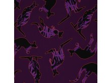 Sweat French Terry Swafing Kangaroos by Thorsten Berger - bemalte Kängurus - purple-aubergine