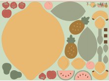 Webware PANEL ca. 100 cm x 140 cm Digitaldruck by Poppy - Playpen Mat Fruit - mint