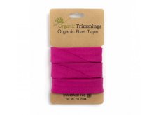 Jersey Organic Cotton Schrägband/Einfassband gefalzt 20 mm Breit x 3 Meter Coupon - uni fuchsia