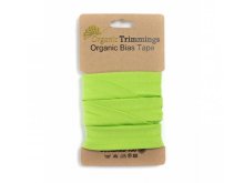 Jersey Organic Cotton Schrägband/Einfassband gefalzt 20 mm Breit x 3 Meter Coupon - uni lime