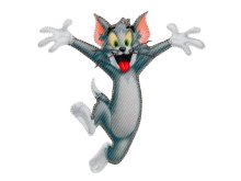 Applikation zum Aufbügeln Tom & Jerry - lustiger Tom - grau