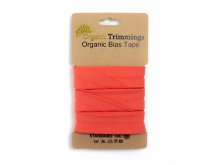Jersey Organic Cotton Schrägband/Einfassband gefalzt 20 mm Breit x 3 Meter Coupon - uni coral