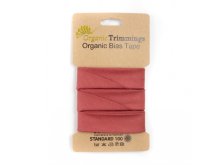 Popeline Organic Cotton Schrägband/Einfassband gefalzt 20 mm Breit x 5 Meter Coupon - uni terrakotta