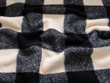 Strickwalk mit Wolle kariert - Venna Coocked Wool natur - schwarz - grau