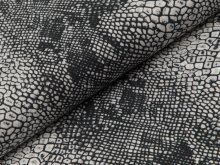 Jersey - Animalprint Krokodil - grau/schwarz