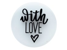 Jessy Sewing Gummi-Label - "with love" - transparent