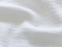 Musselin Baumwolle Double Gauze mit Metallic-Streifen - wollweiß