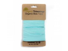 Jersey Organic Cotton Schrägband/Einfassband gefalzt 20 mm Breit x 3 Meter Coupon - uni aqua