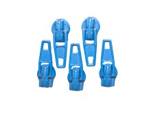 Slider / Zipper / Automatikschieber für Reißverschlüsse Größe 3 - Set 5 Stück blau