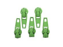Slider / Zipper / Automatikschieber für Reißverschlüsse Größe 3 - Set 5 Stück grün