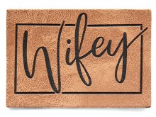Jessy Sewing Kunstleder-Label "Wifey" - braun
