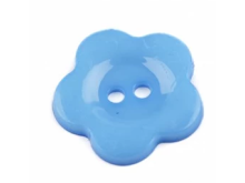 Knopf blumenförmig Größe 36" - blau