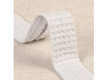 Waffelpiqué Baumwolle Schrägband/Einfassband gefalzt 27 mm - uni grau