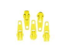Slider / Zipper / Automatikschieber für Reißverschlüsse Größe 3 - Set 5 Stück gelb