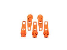 Slider / Zipper / Automatikschieber für Reißverschlüsse Größe 3 - Set 5 Stück orange