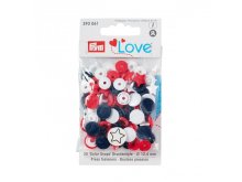 Color Snaps Druckknöpfe Prym Love 30 Stück/12,4mm gemischt - Sterne - blau,rot,weiß