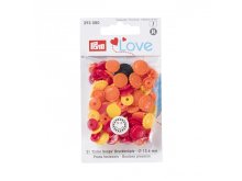 Color Snaps Druckknöpfe Prym Love 21 Stück/13,6mm gemischt - Blumengesichter - orange,rot,gelb