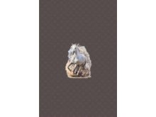  French Terry Digitaldruck Stenzo PANEL ca. 75 cm x 50 cm - weißes Pferd - taupe