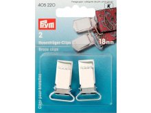 Prym 2 Hosenträger-Clips 18mm - silberfarben