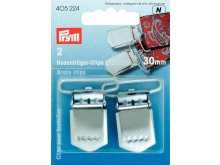 Prym 2 Hosenträger-Clips 30mm - silberfarben