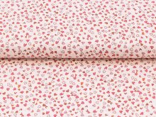 Webware Baumwolle Patchwork Best Bits - zerstreute Herzen - rosa