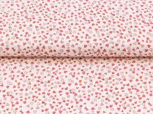 Webware Baumwolle Patchwork Best Bits - zerstreute Herzen - rosa