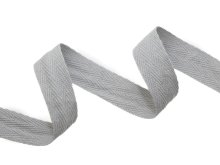 Twillband Baumwollköperband ca. 20 mm - uni grau