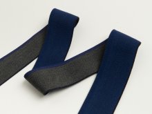 Gummiband in Jeansoptik mit blauem Randstreifen ca. 40mm - anthrazit