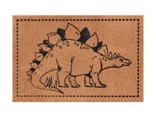 Jessy Sewing Kunstleder-Label mit aufgedruckter Nähnaht - "Stegosaurus" - braun