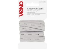Knopfloch Elastic SB 12mm x 3m Coupon - weiß