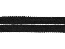Einfasstresse Wolle 32 mm - Wellenmuster - schwarz